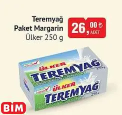 ÜLKER TEREMYAĞ PAKET MARGARİN 250 G